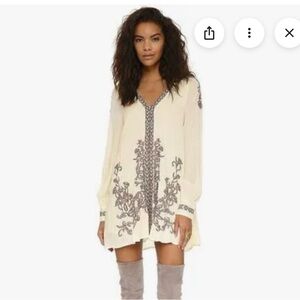 Free People Hearts in Heaven embroidered mini dress size MEDIUM